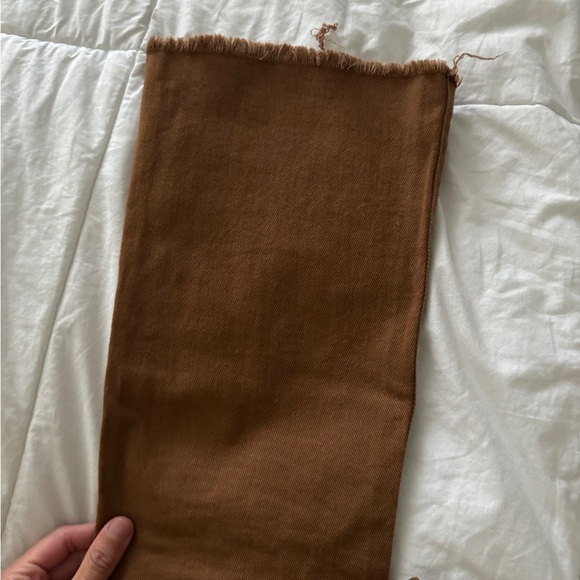 Cider Bootleg Jeans Frayed Bottom Brown Jeans Size S two front and back pockets - Picture 8 of 12